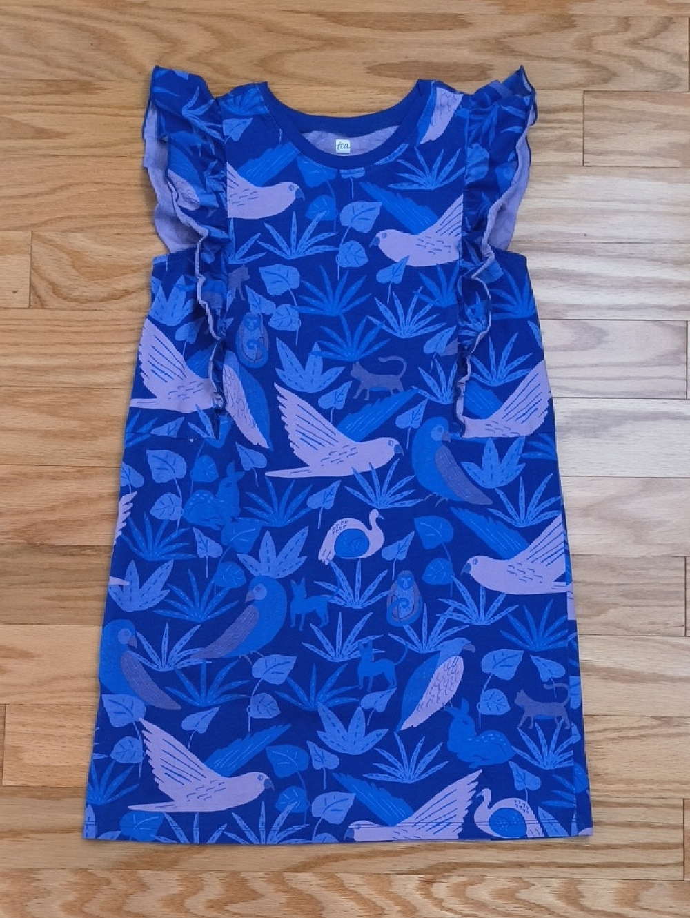 Tea Collection Flutter Sleeve Bird Dress Size 12 NWOT